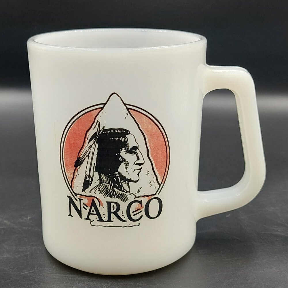 Vintage NARCO North American Refractories Co Advertising Federal Milk Glass Mug